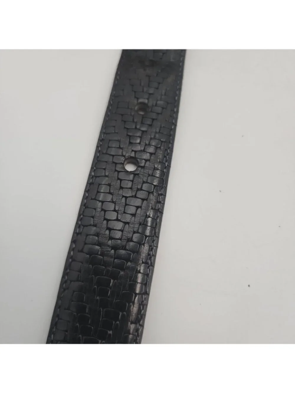 Eurometal Italian Mens Leather Belt 38 Black Made In Italy Brass Buckle 36-40